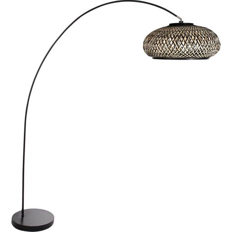 Mexlite - lampada da terra - Solva - nero - bambù metallo -