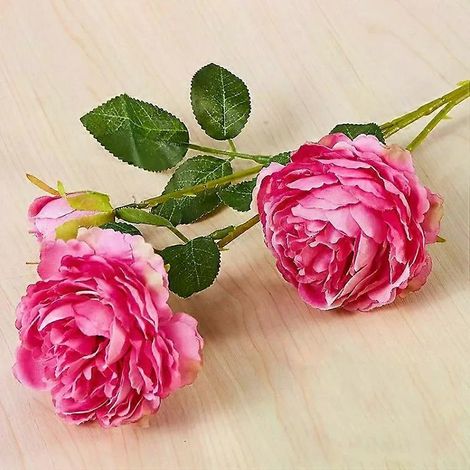 Fleurs artificielles en soie - Lot de 10 pivoines et roses rouges, décoration de mariage par Peony Rose. (1/2)