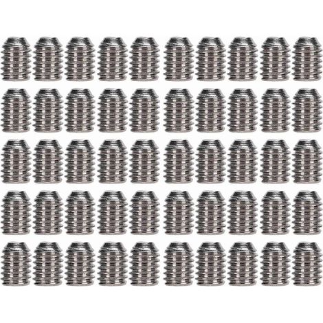 50-teiliges Sortiment an Gewindestiften A2-70 Edelstahl-Madenschrauben M3x4