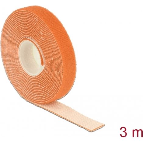 Delock Cinta de gancho y bucle en rollo LA 3 m x AN 13 mm naranja