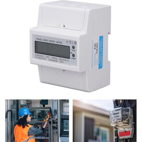Einphasiger 4-poliger Gleichstromzähler XTM75SA-U (220 V) mit LCD-Anzeige, Standard-DIN-Schienenmontage (35 mm), 10 A (1/5)