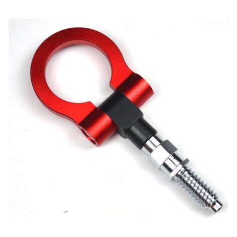 Crochet de Remorquage de Voiture, Keesno Kit de Remorque de Remorquage Automatique Universelle Anneau de Remorquage Crochet d'Attelage en Alliage d'Aluminium(Red)-Muntra (1/5)