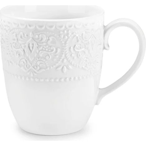 Set 4 tazze mug porcellana bianca Fade Alice ml 400 4 pz