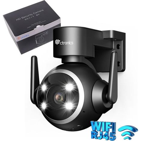 Caméra de surveillance extérieure Ctronics WiFi 2,4/5Ghz - 5MP - Zoom optique 5X - 25M Vision nocturne couleur - Détection humaine (1/5)