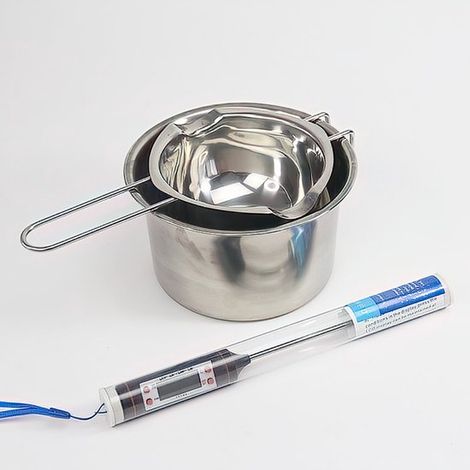 Pentola per sciogliere in acciaio inox, ciotola per sciogliere l'acqua, ciotola per sciogliere in acciaio inox, pentola per sciogliere le candele, ciotola per sciogliere il cioccolato, ciotola per sci (1/5)
