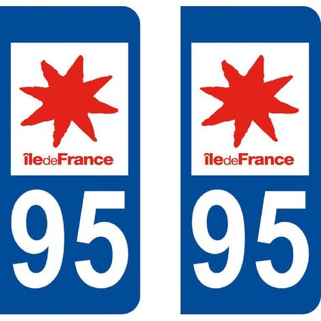 10x Autocollant departement 95 - VAL OISE -x2-