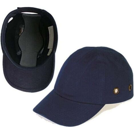 Casquette de Protection Respirant Casque de Chantier Léger Protection Tête Atelier Equipement de Sécurité Travail Anti Chute pour Sport Baseball Casquette Coque ABS 4 Trous Bleu (1/5)