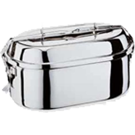 Ovale Lunchbox aus Edelstahl 16+2 Teller 5101