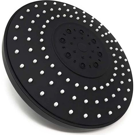Soffione per Doccia da Bagno Tondo in ABS doccetta con Filtro anticalcare ad Alta Pressione Nero 20 cm (1/2)