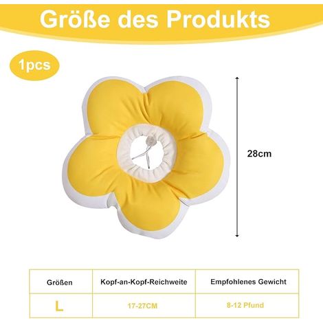 Colerette Chat Collier de Récupération Adjustable pour Chat Collier pour Chats et Petits Chiens (Jaune, M) (1/4)