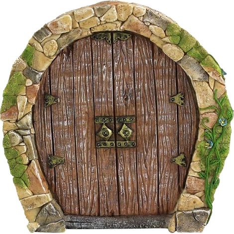 Porte de Fée pour Arbres - Décoration Miniature de Jardin Féerique Extérieur, Art de Jardin et Sculpture pour Chambre d'Enfants ou Mur (1/5)
