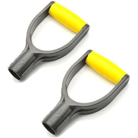 Manches de pelle pour bêches de jardin, râteaux, 2 pièces, jaune-noir (1/4)
