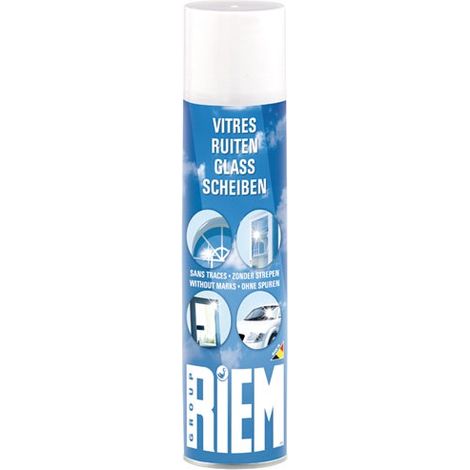 Nettoyant vitre et pare-brise 400ml – Formule à base d'alcool – Fait briller sans traces – Efficace sur toutes surfaces vitrées – Riem