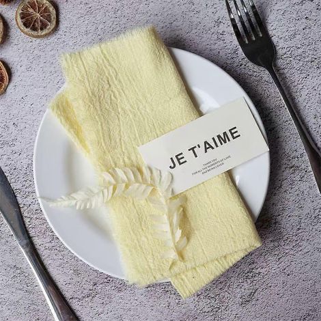 Serviette de table bohème en lin - 40 cm (16 pouces) style rustique champêtre