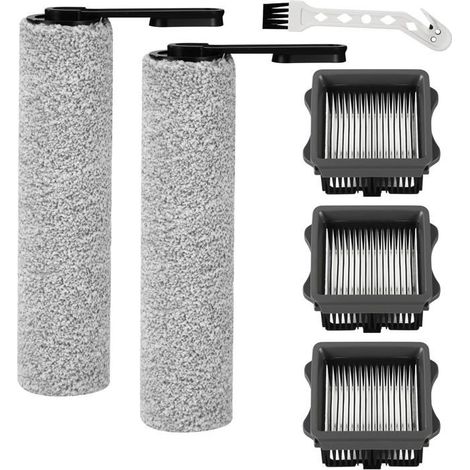 6 Pièces Rouleau de brosse de rechange et Filtre HEPA pour Tineco iFloor 5/Floor One S5 aspirateur humide et sec，2 rouleaux de (1/5)