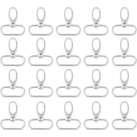 20 Crochets pivotants en alliage de zinc pour sacs, mousquetons tournants 32mm, anneaux porte-clés, crochets à déclenchement, lot de 20 pièces. (1/5)