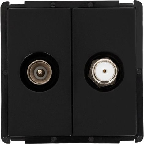 TV-Steckdose Männlich+ Satellit Schwarz (1/2)