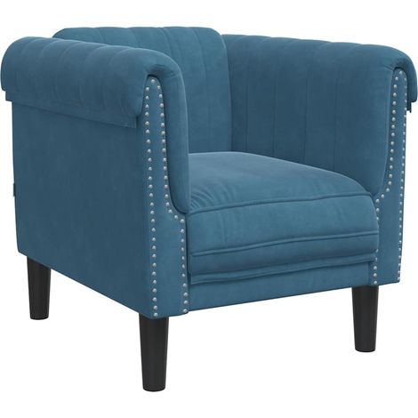 Fauteuil de Salon,Chaise,Fauteuil bleu velours CFW579187 (1/5)