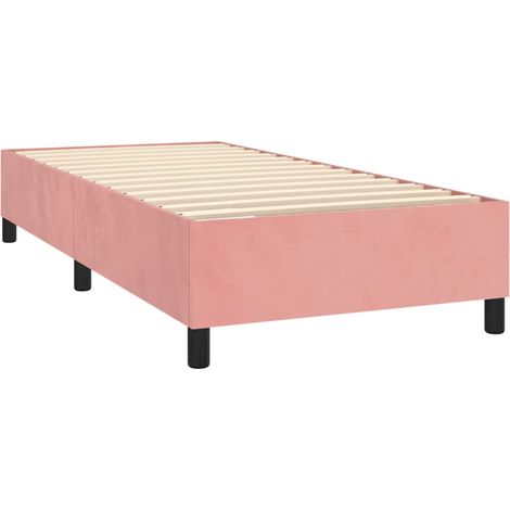 Rete a doghe su gambe giroletto 90x200 cm tessuto velluto rosa TDL0206947
