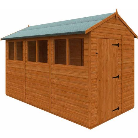 12x6 Flex Apex Summerhouse Garden Sunroom 12mm Flex - L353.8 x W175 x H23.32 cm - Solid Wood/Softwood/Pine - Burnt Orange