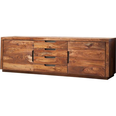 credenza in legno di Sheesham / palissandro 200x50x65 Noce laccato DUKE 116 (1/3)