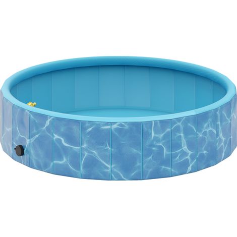 Piscine pliable pour chien avec fontaine et coussin d'eau, Ø 120 x 30 cm, bleue