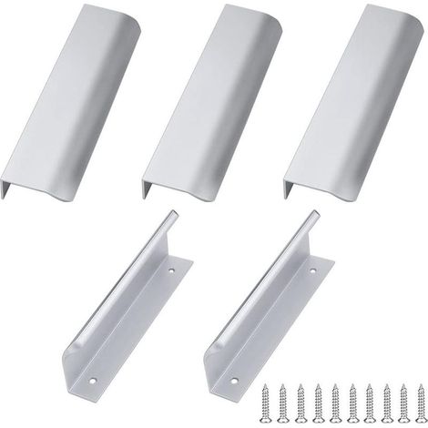 5 Pièces Poignée Meuble Cuisine 128 mm Argent Poignée de Meuble en Aluminium Poignées Armoire de Cuisine Poignée Tiroir pour Armoire Meuble Cuisine Tiroir (1/5)