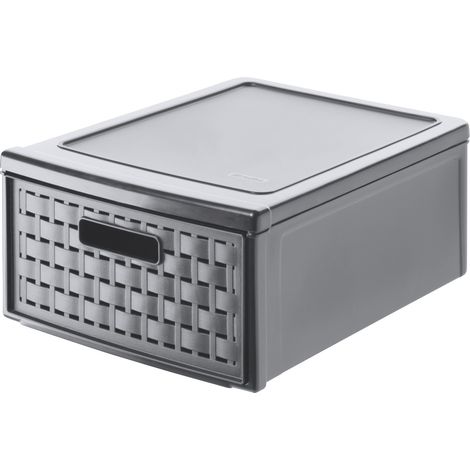 Rotho Schubladenbox Country klein, 8,3 L anthrazit Schubladenbox