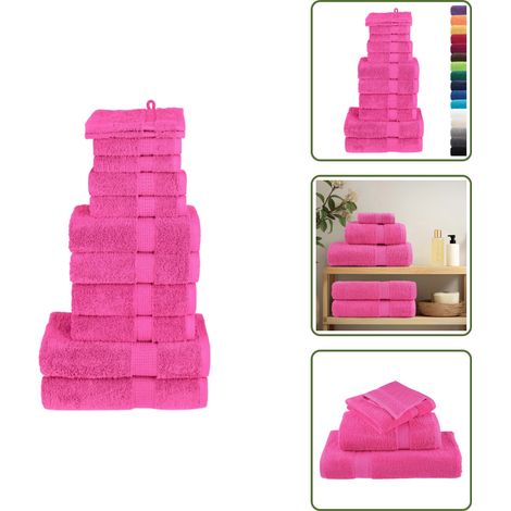 The Living Store 12 tlg. Premium-Handtuch-Set SOLUND Rosa 600 g/m² - Premium Handtuch (1/5)