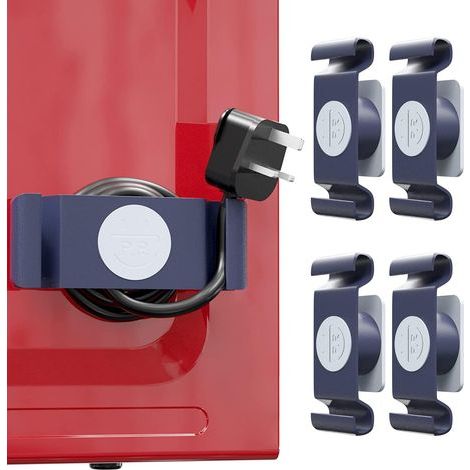 Lot de 4 organisateurs de câbles pour appareils de cuisine, enrouleurs de câbles adhésifs rotatifs, range-câbles, supports et fixations pour une gestion optimale des câbles (bleu) (1/5)
