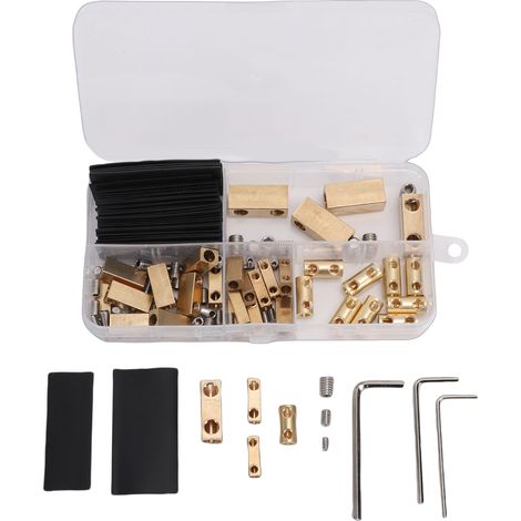 Kit d'écrous de connecteur de fil, 35 pièces, 5, 10, 12awg, borne de connexion à câblage rapide avec 70 vis, tubes thermorétractables, 3 clés (1/5)
