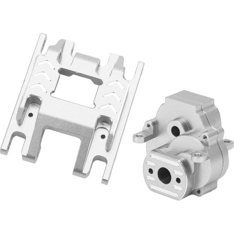 Boîtier de boîte de vitesses en alliage d'aluminium pour voiture RC Traxxas 1/18, pièces de rechange argentées. (1/5)