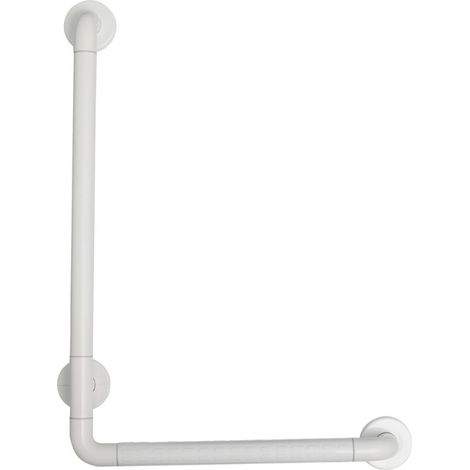 Abgewinkelter Haltegriff für Bad und Dusche, rutschfeste Wandhalterung, ideal für Sicherheit und häusliche Pflege, weiß, 40 x 60 cm – 1 Stück