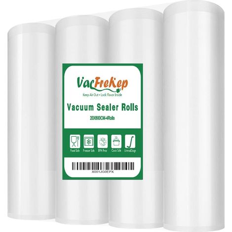 4Rouleau 20x600cm Pour Machine Sous Vide,Rouleau Sac Sous Congelation Vide Alimentaire sans BPA(2400cm au total) (1/5)