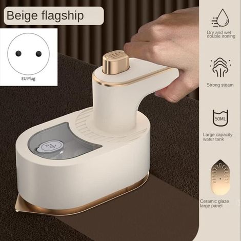Fer à Repasser de Voyage: 40W Mini Fer à Vapeur Portable avec 50ml D’Eau, Fer à Vapeur Pliable, 30s de Chauffage Rapide, Portable Machine à Repasser pour Les Voyages et à La Maison (Blanc) (1/3)