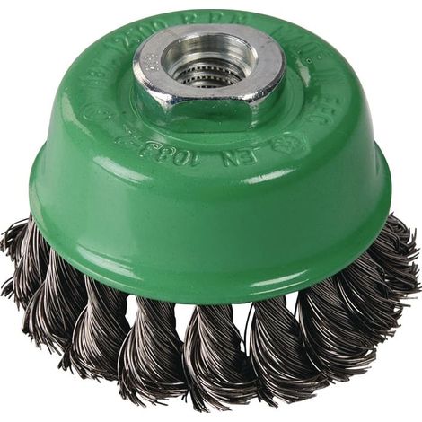 Cepillo  de  copa  D.100mm  Espesor  de  alambre  0,5mm  VA  8500min-¹  TECWERK (1/2)