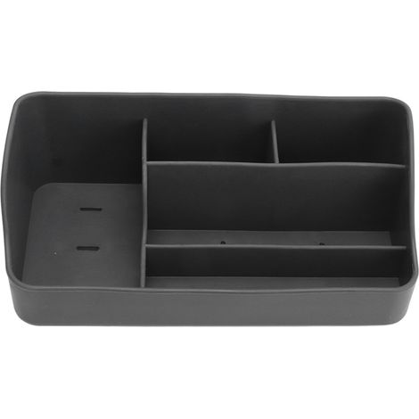 Organisateur de Maquillage 5 Cases en Silicone, Boîte de Rangement Cosmétique pour Produits de Beauté, Pinceaux, Fards à Paupières et Bijoux, Gris Foncé (1/5)