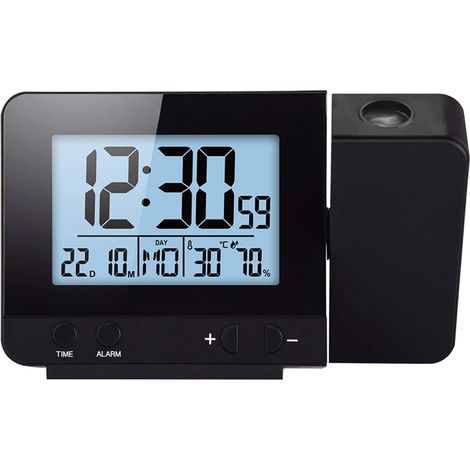 Despertador digital con proyección, proyector de techo, despertador digital de noche con función de repetición, temperatura y brillo ajustables, despertador digital de noche para dormitorio. (1/5)