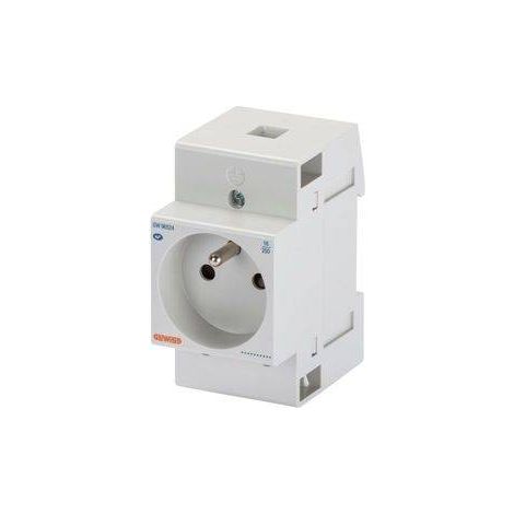 Prise de courant modulaire Gewiss - Pour rail EN50022 - Standart Français - 2,5 modules (1/2)