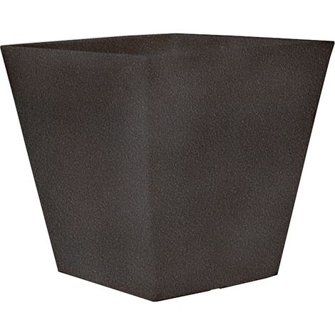 CLAVEL 30 Fioriera quadrata da interno ed esterno per piante e fiori Molto resistente al passare del tempo. Realizzata in polietilene in Spagna - Grigio (1/5)