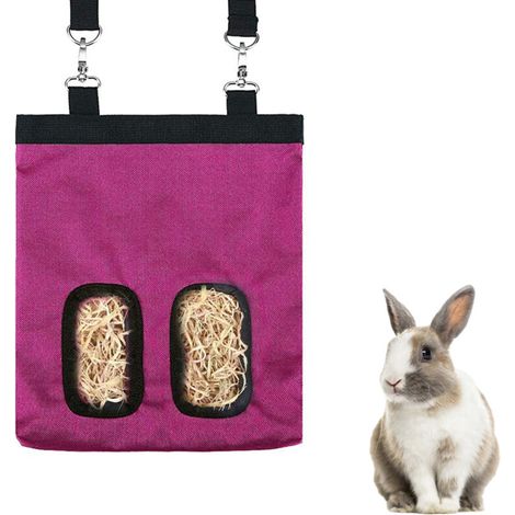 Sac à foin pour lapins et cochons d'Inde, mangeoire à foin en tissu pour lapins et cochons d'Inde, sac de rangement pour mangeoire (1/5)