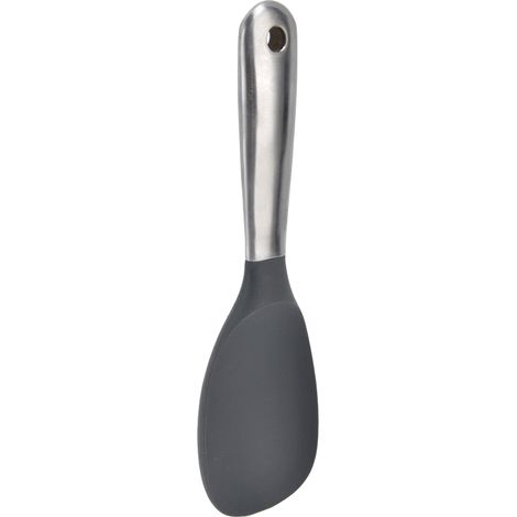 Grauer Silikon-Reislöffel, hohler Edelstahlgriff, Softgriff, antihaftbeschichtetes Küchenutensil (1/5)