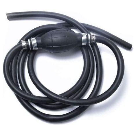Tuyau de pompe à essence 8mm – Caoutchouc et aluminium – Transfert de carburant pour auto et bateau – Poire d'amorçage incluse (1/5)