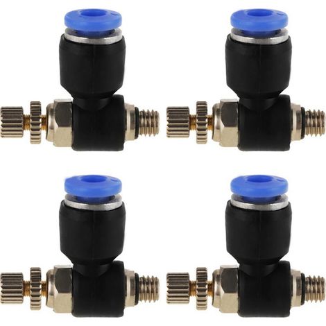 20 raccords rapides M5 pour vannes de régulation de débit et de vitesse pneumatiques, d'un diamètre extérieur de 4 mm (1/5)