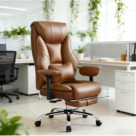 Sedia ufficio ergonomica reclinabile con poggiapiedi OKMYHOME (1/5)