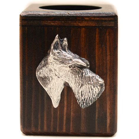 Scottish Terrier, Aberdeen Terrier - bougeoir en bois orné d'un chien, un souvenir unique après la perte d'un compagnon à quatre pattes, réalisé artisanalement par Art-Dog (1/5)