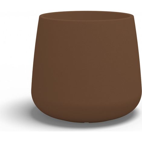 Jarrón de diseño moderno de Ø53 cm y Ø55 cm de altura, fabricado en polímero bronce resistente para interiores y exteriores. Hecho en Italia. Monacis. (1/5)