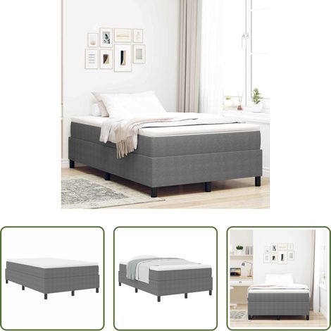 Holzrahmen -  Boxspringbett Hellgrau und Weiß 120 x 190 cm Cordstoff (1/5)