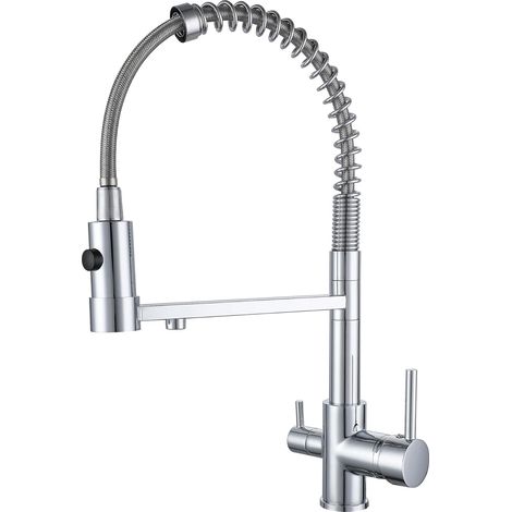 Robinet de cuisine 3 voies avec douchette extractible (1/5)