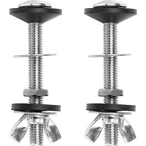 Kit de fixation pour réservoir de WC (lot de 2) avec boulons de fixation, en acier inoxydable et double vis. (1/5)